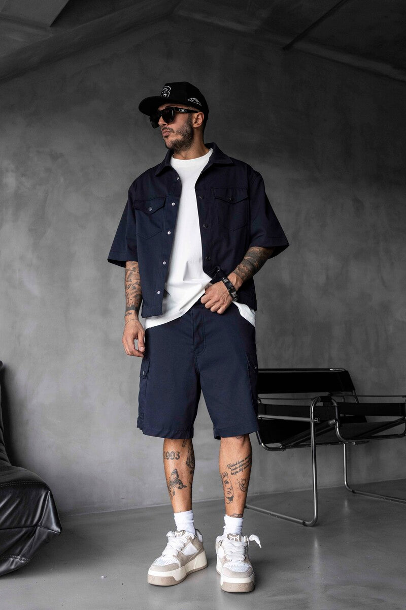 Shirts & Shorts Navy Blue 17129-28