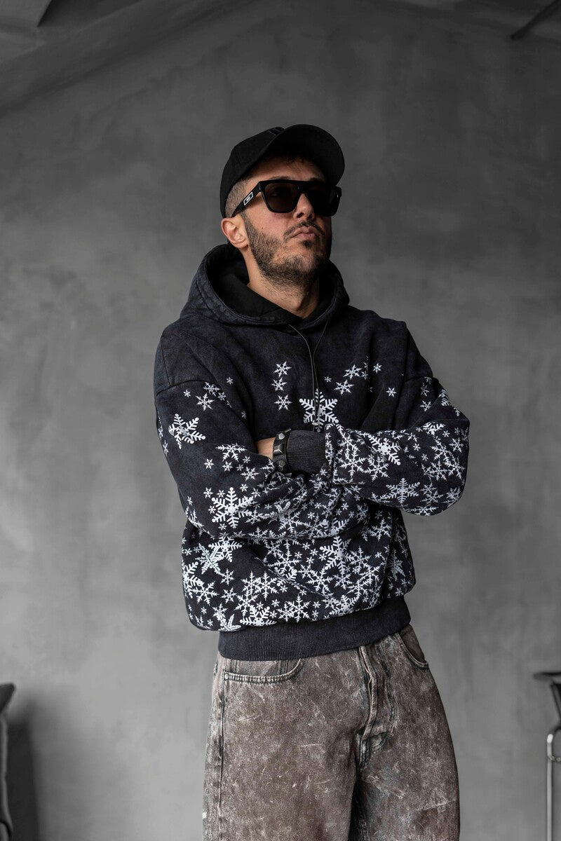 Snowflake Black Hoodie 1351