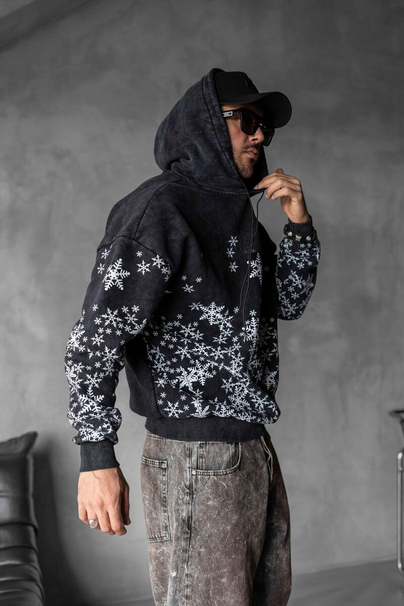 Snowflake Black Hoodie 1351