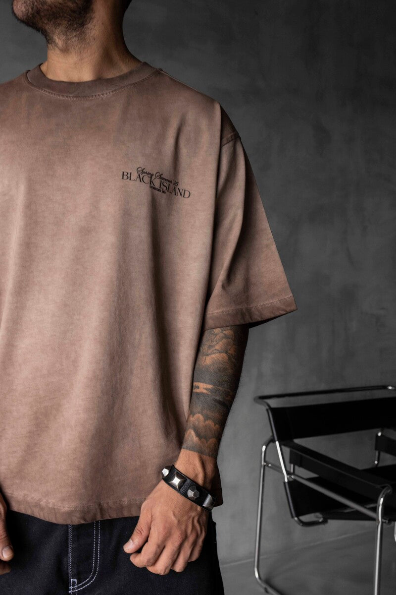 SPRING SUMMER WASHED T-SHIRT BROWN 1853