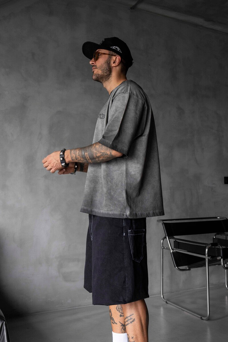 SPRING SUMMER WASHED T-SHIRT GRAY 1853