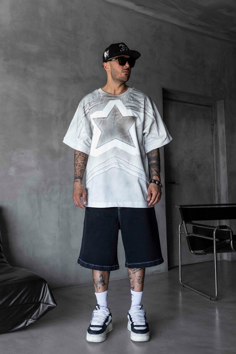 Star Applique White T-shirt 1877