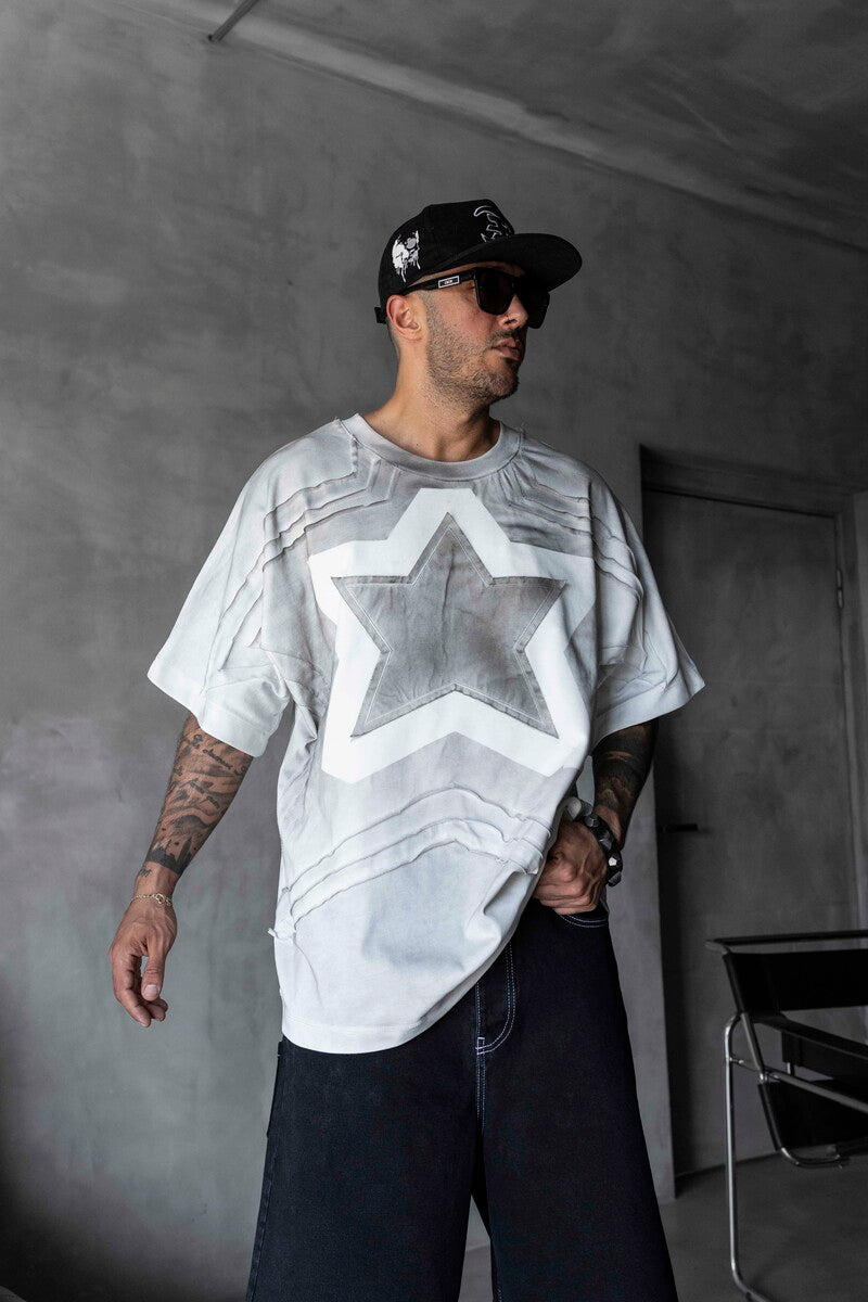 Star Applique White T-shirt 1877