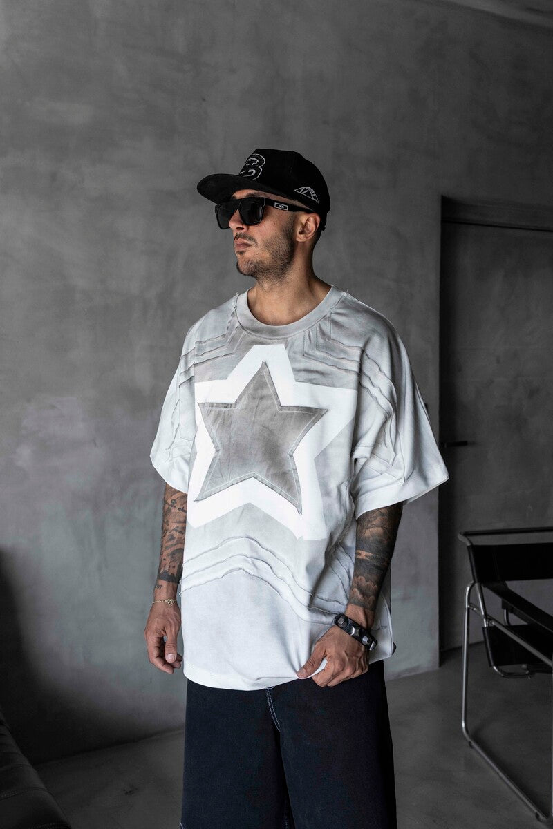 Star Applique White T-shirt 1877