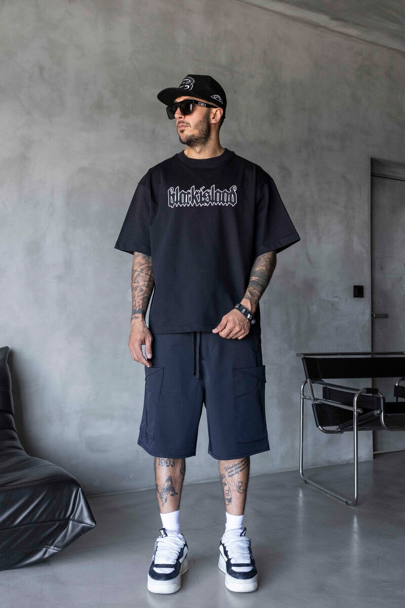 Stone Printed T-Shirt Black 1899