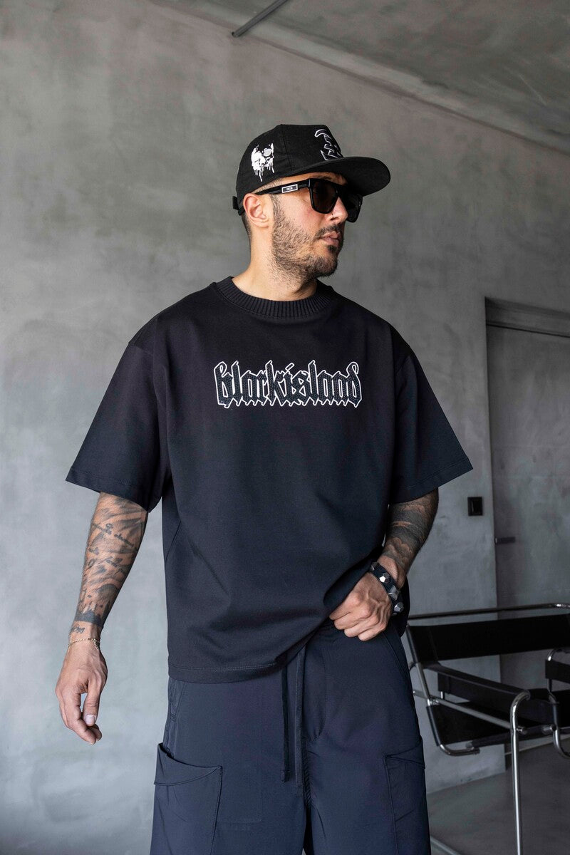 Stone Printed T-Shirt Black 1899