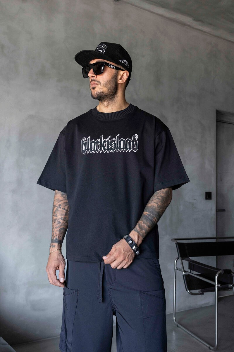 Stone Printed T-Shirt Black 1899