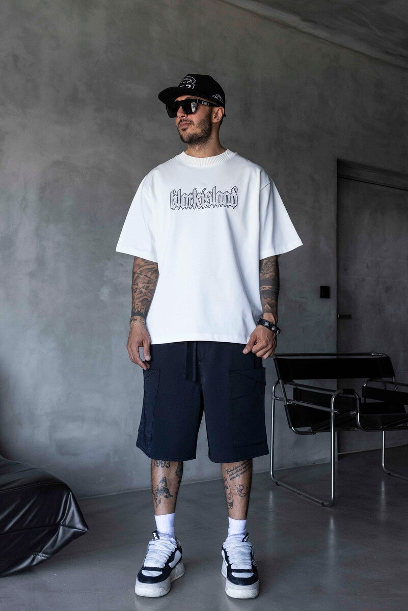 Stone Printed T-Shirt White1899