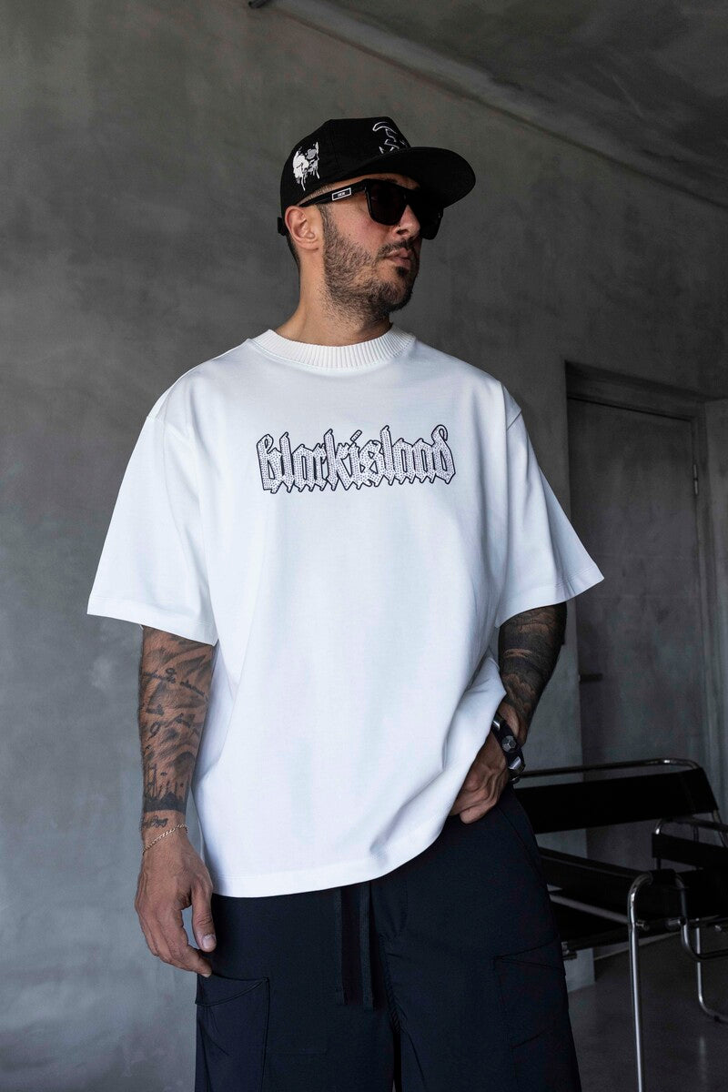 Stone Printed T-Shirt White1899