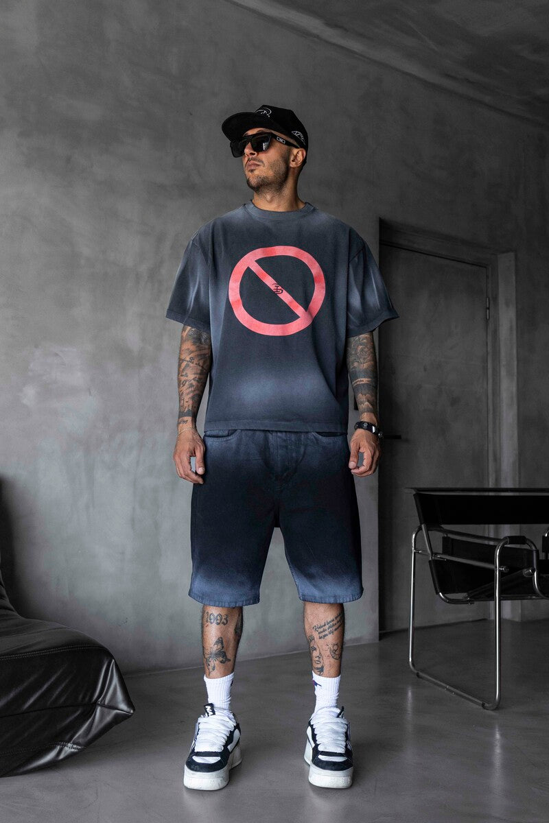 Stop Printed Black T-shirt 1871