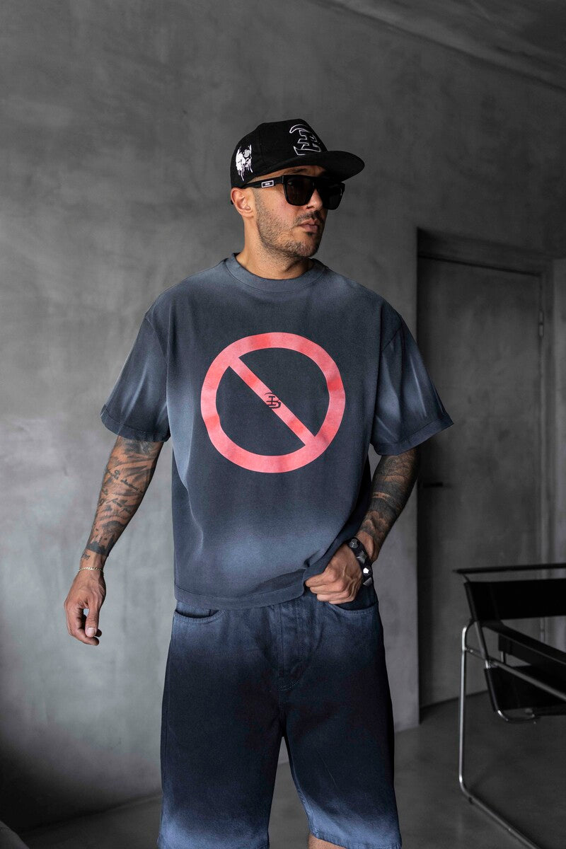 Stop Printed Black T-shirt 1871