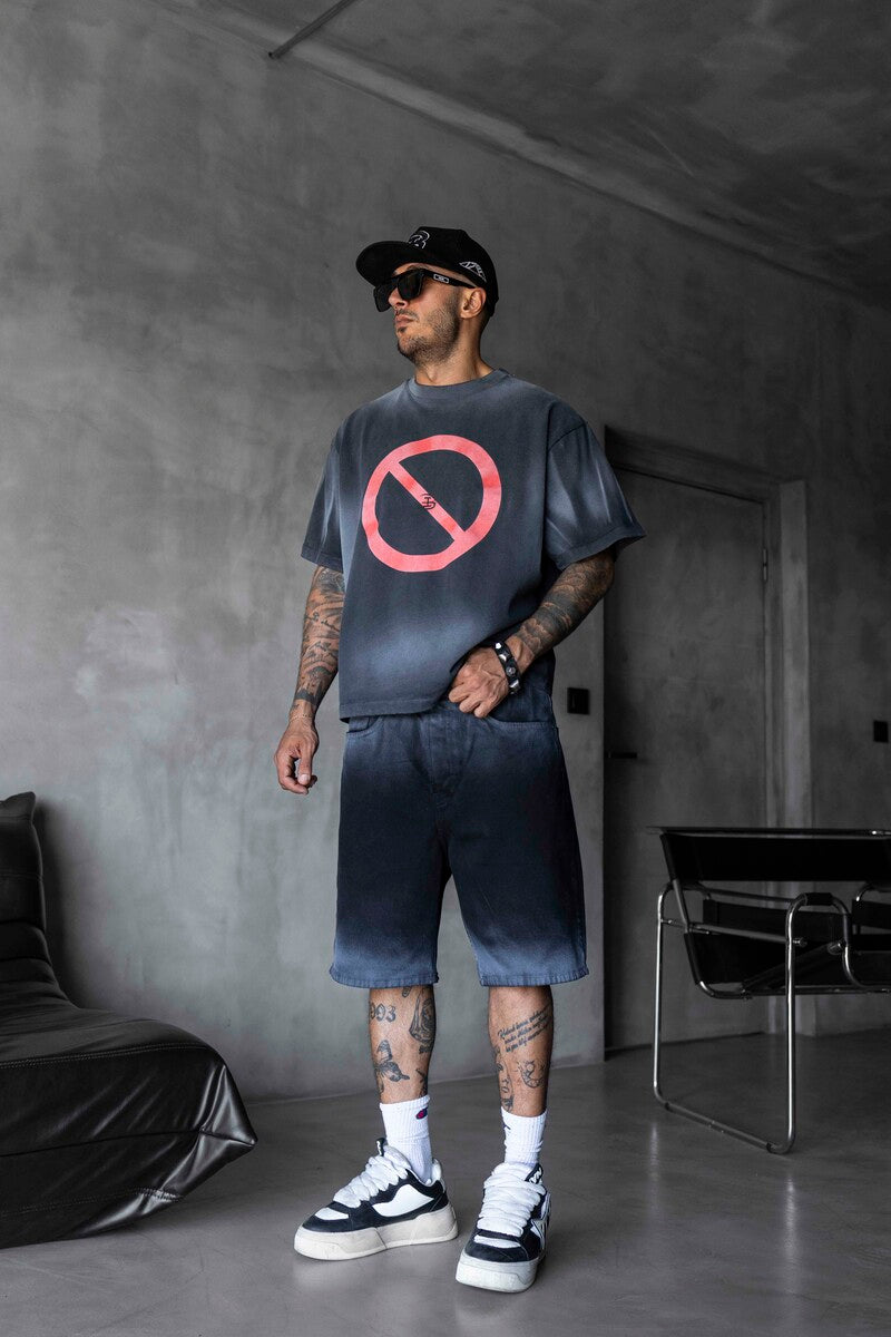 Stop Printed Black T-shirt 1871