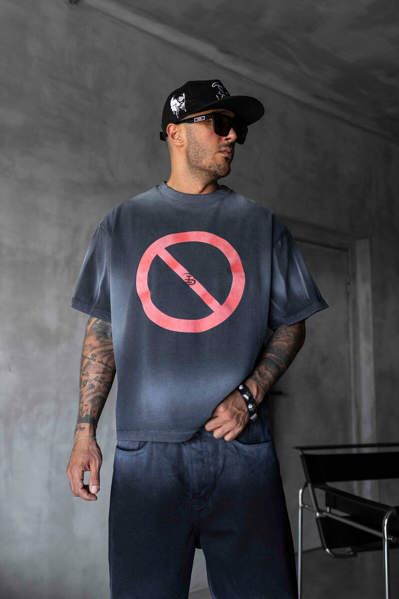 Stop Printed Black T-shirt 1871