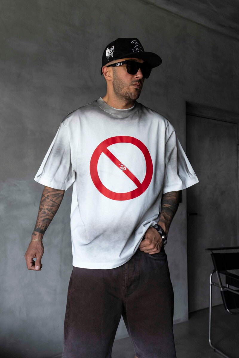 Stop Printed White T-shirt 1871