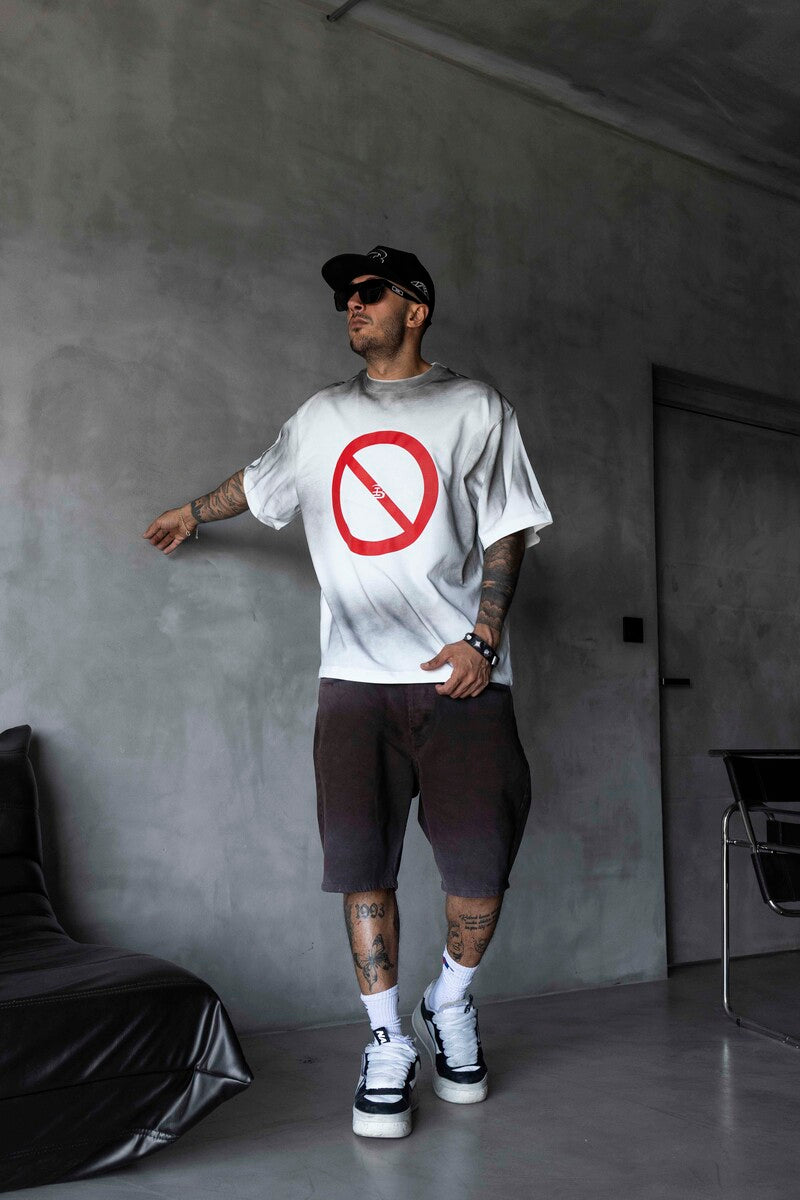 Stop Printed White T-shirt 1871