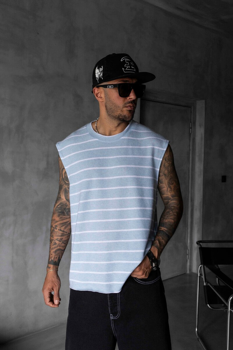Striped Baby blue Singlet 1897