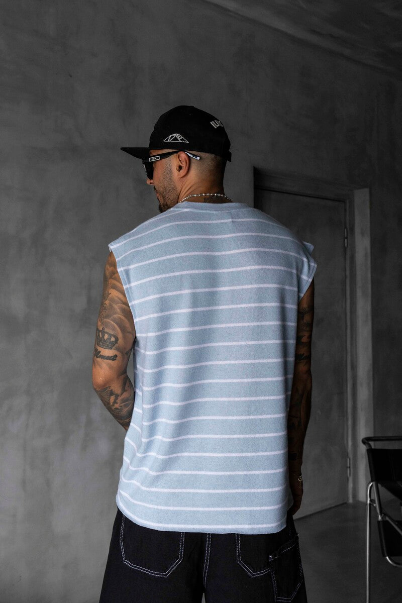 Striped Baby blue Singlet 1897