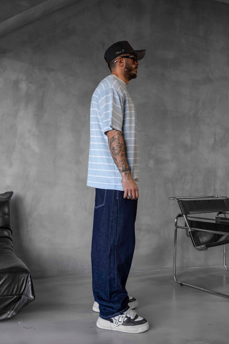 STRIPED T-SHIRT LIGHT BLUE 1635