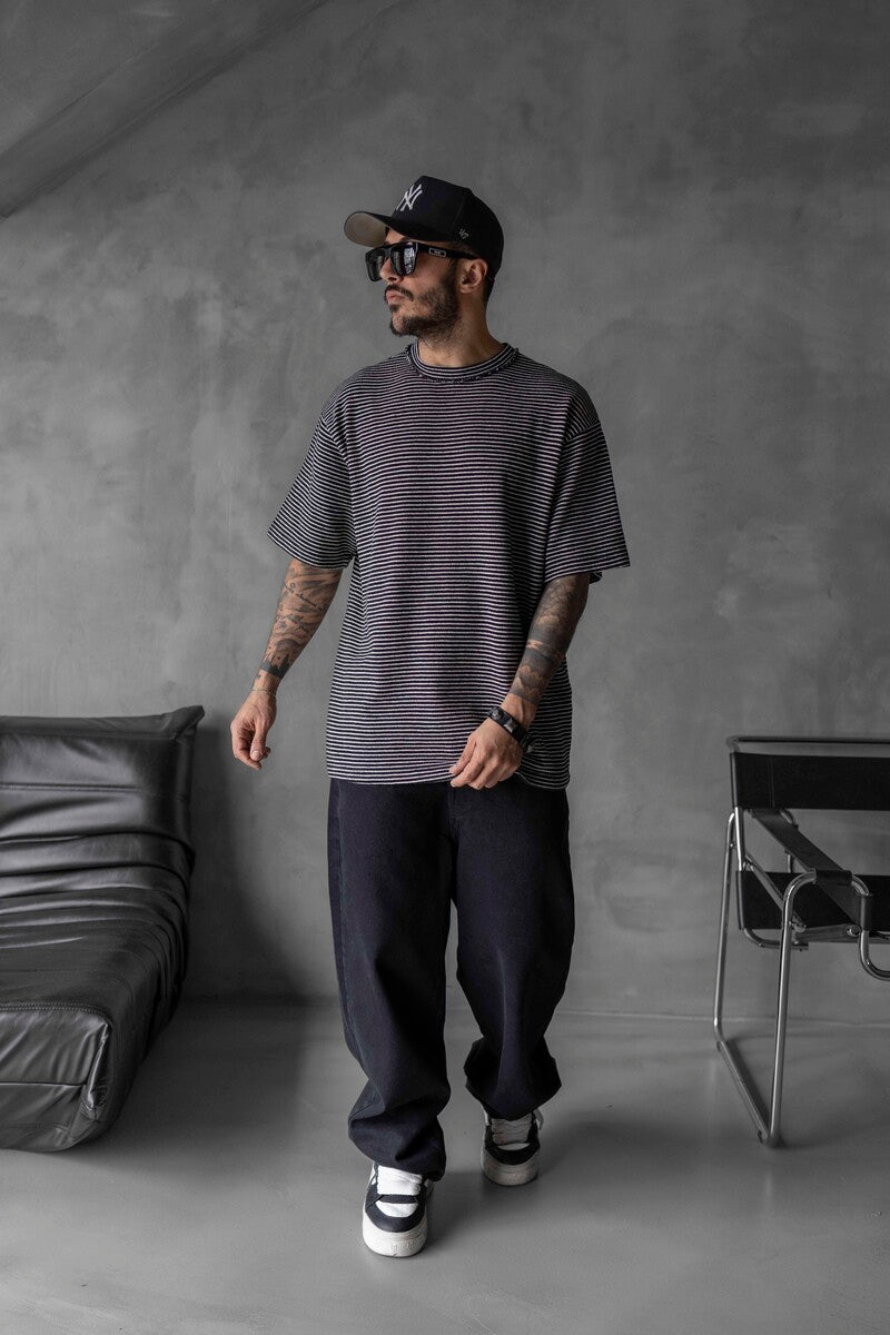 STRIPED T-SHIRT BLACK 1721