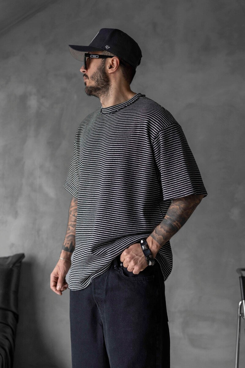 STRIPED T-SHIRT BLACK 1721