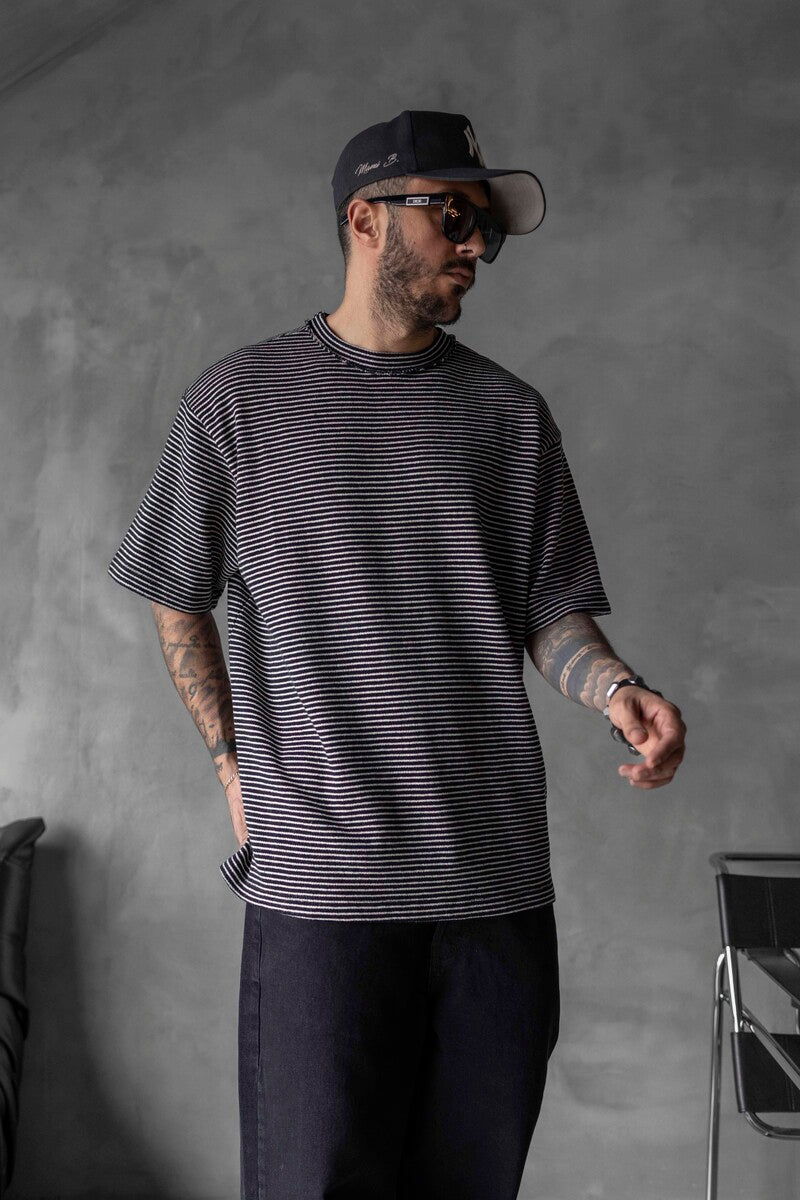STRIPED T-SHIRT BLACK 1721