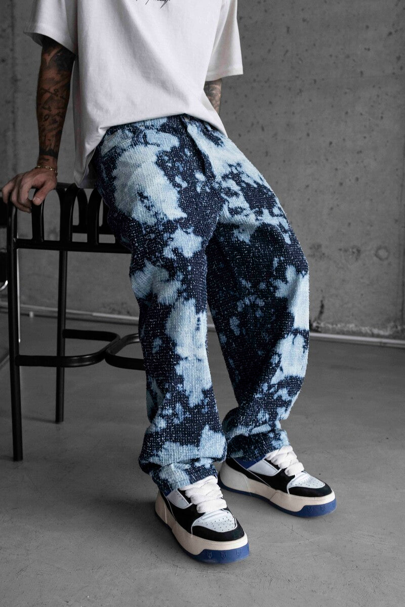 TEXTURED BAGGY DENIM JEANS 16898