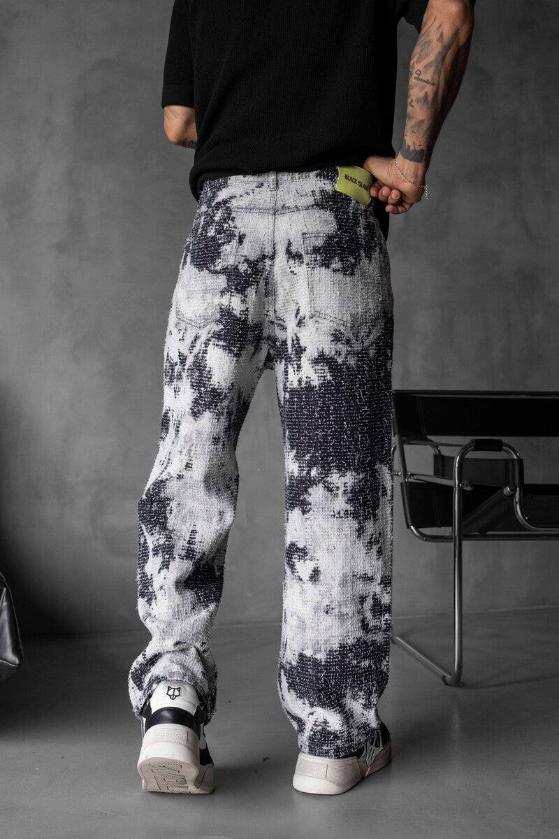 TEXTURED BAGGY DENIM JEANS 17094