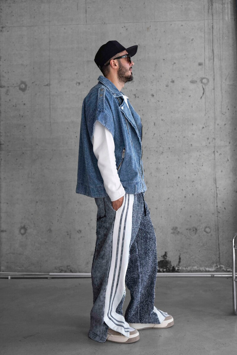 TEXTURED BLUE DENIM VEST 16843