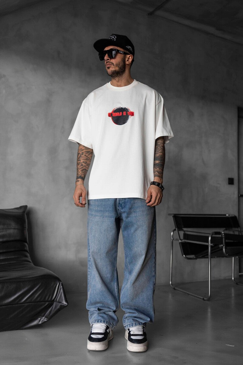THE WORLD IS YOURS PRINTED T-SHIRT WHITE 1833