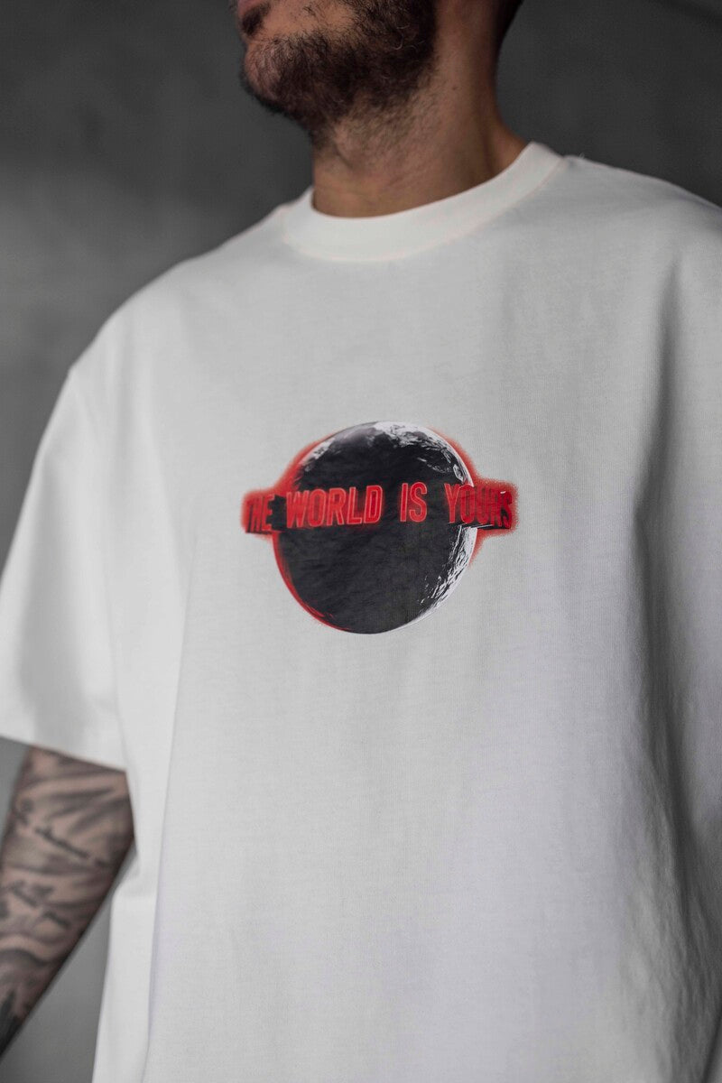 THE WORLD IS YOURS PRINTED T-SHIRT WHITE 1833