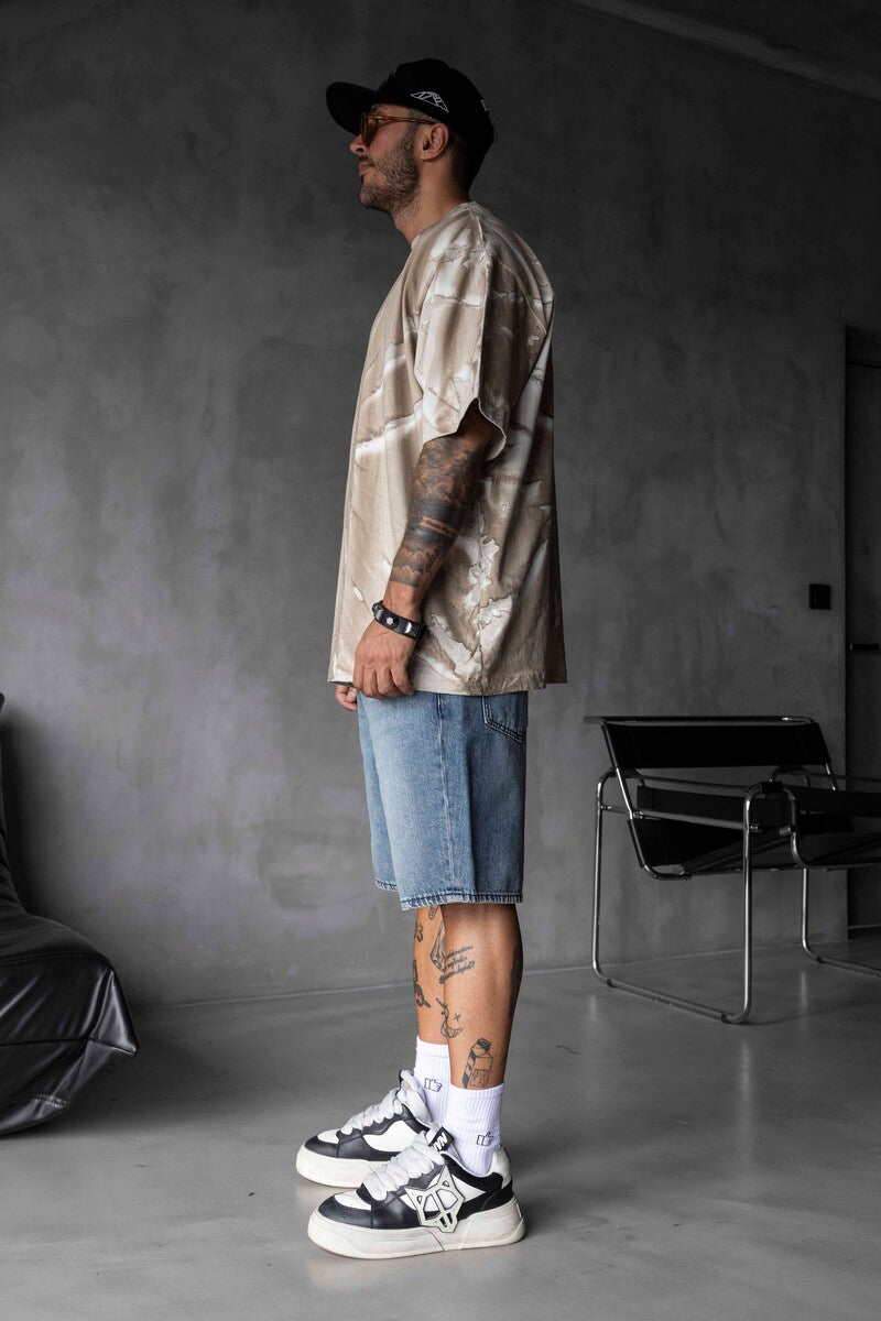 TIE-DYE WASHED T-SHIRT BEIGE 1685