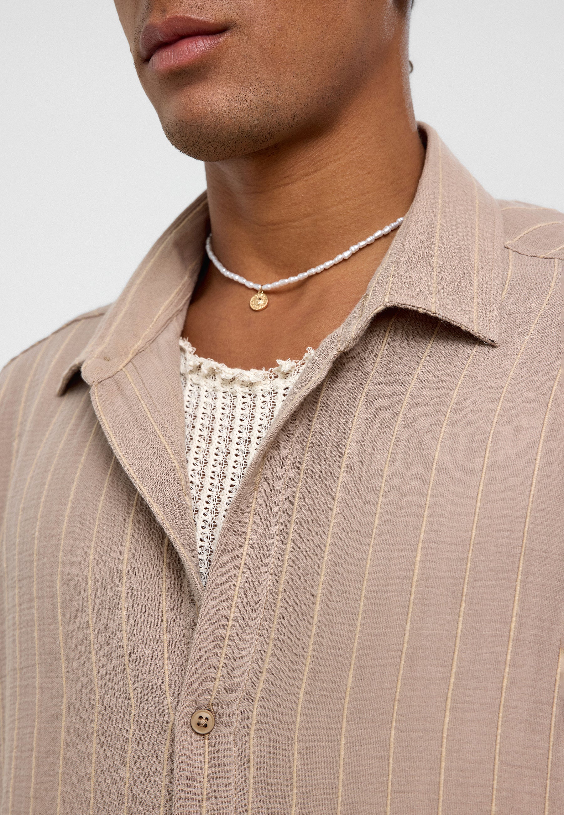 Beige Striped Oversize Muslin Cotton Shirt – Breezy Casual