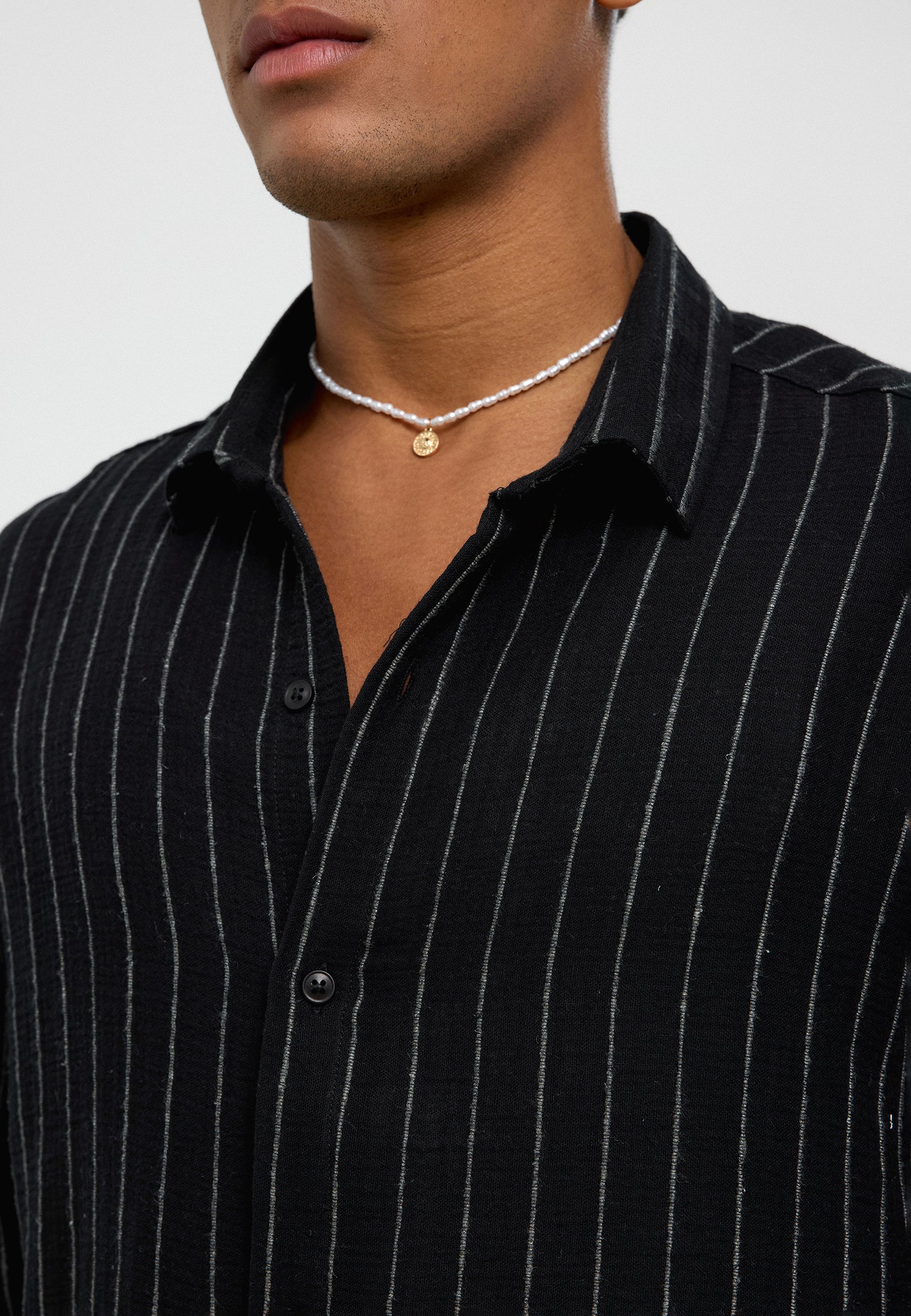 Black Striped Oversize Muslin Cotton Shirt – Effortless Urban Cool