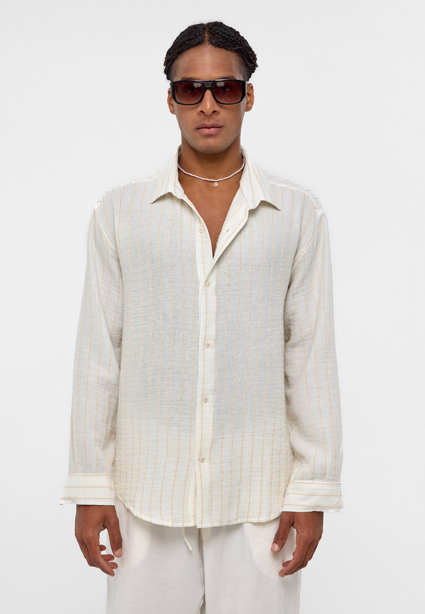 Warm Beige Cheesecloth Shirt – Pure Comfort Relaxed Sophistication