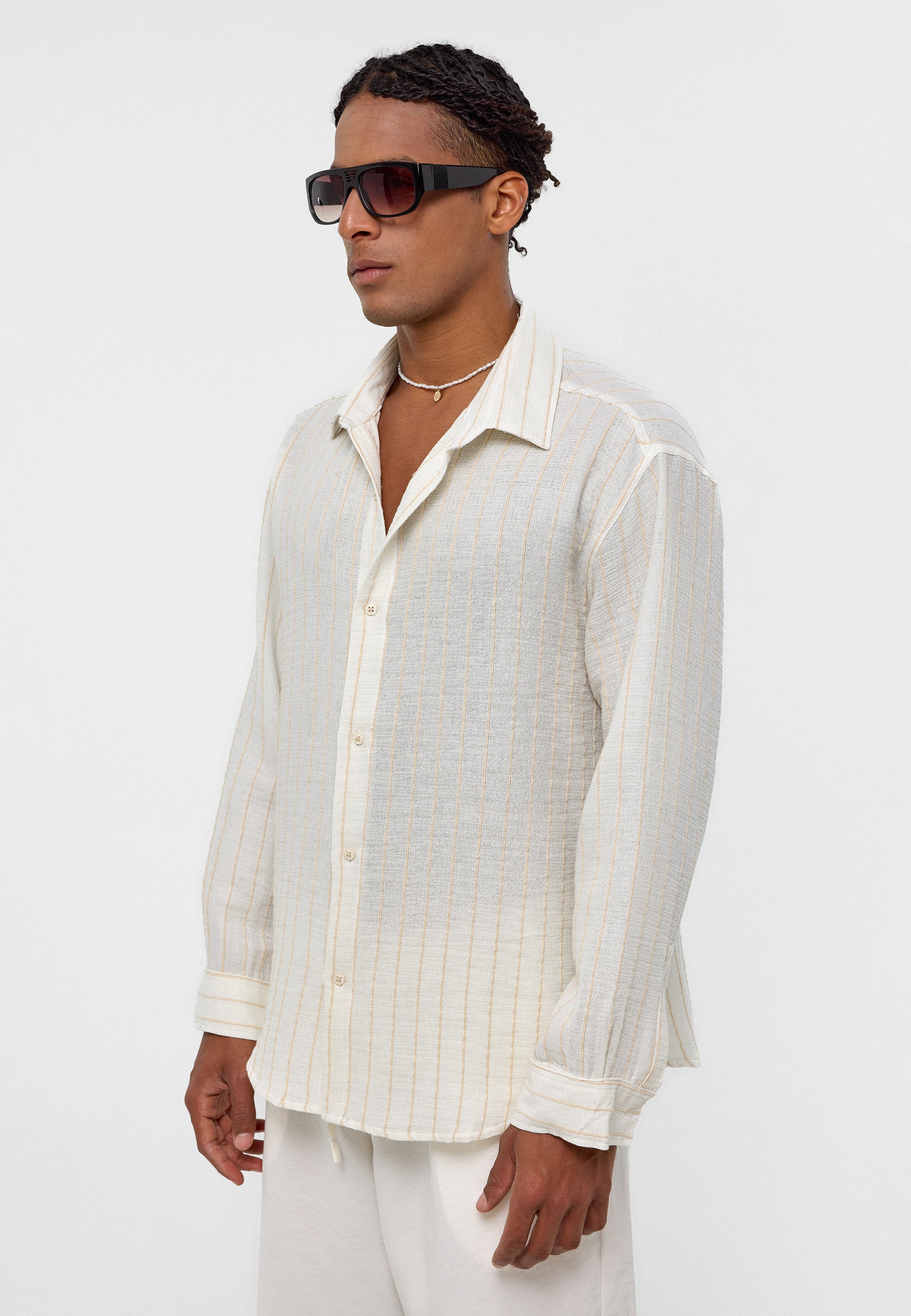 Warm Beige Cheesecloth Shirt – Pure Comfort Relaxed Sophistication