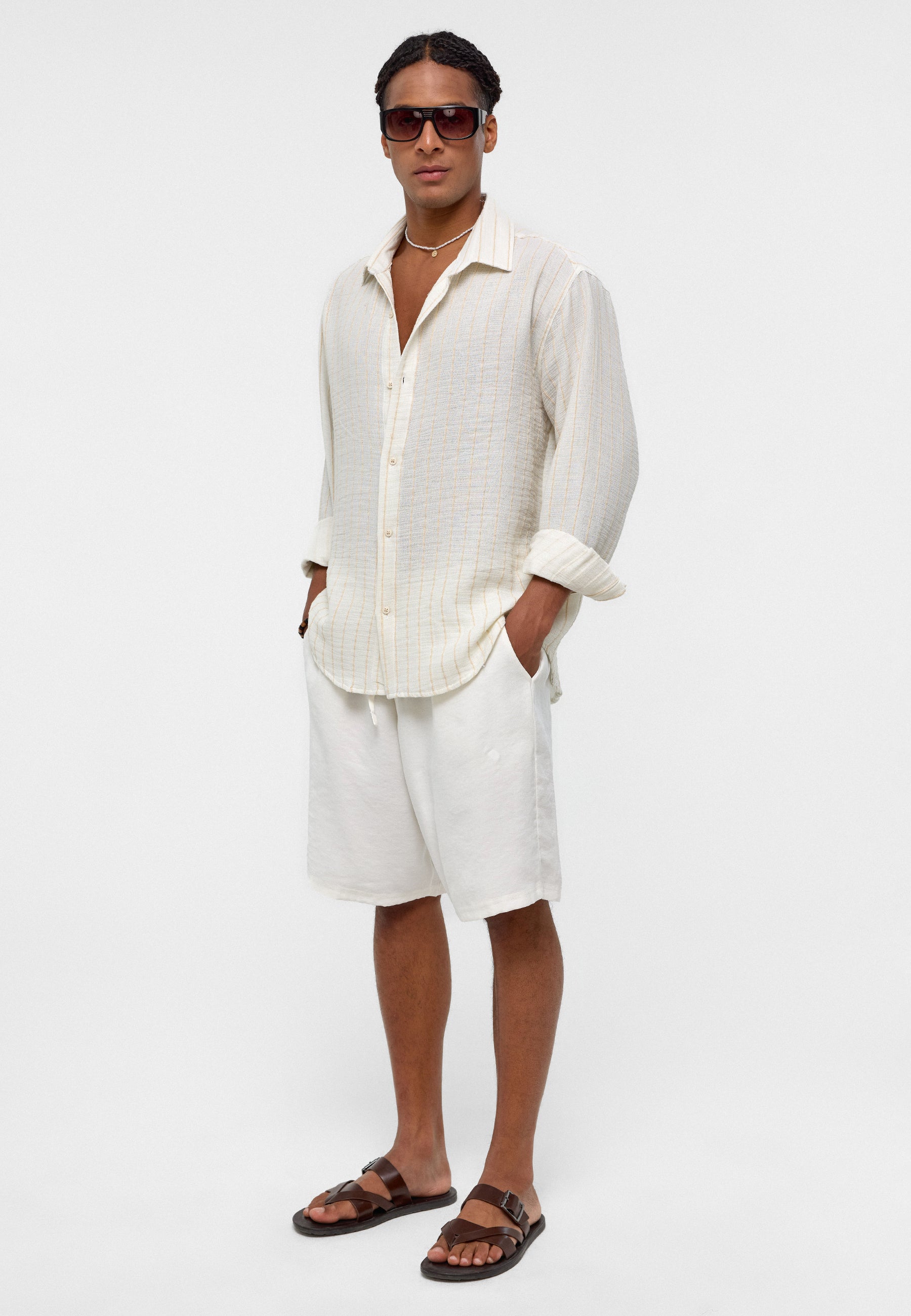 Warm Beige Cheesecloth Shirt – Pure Comfort Relaxed Sophistication