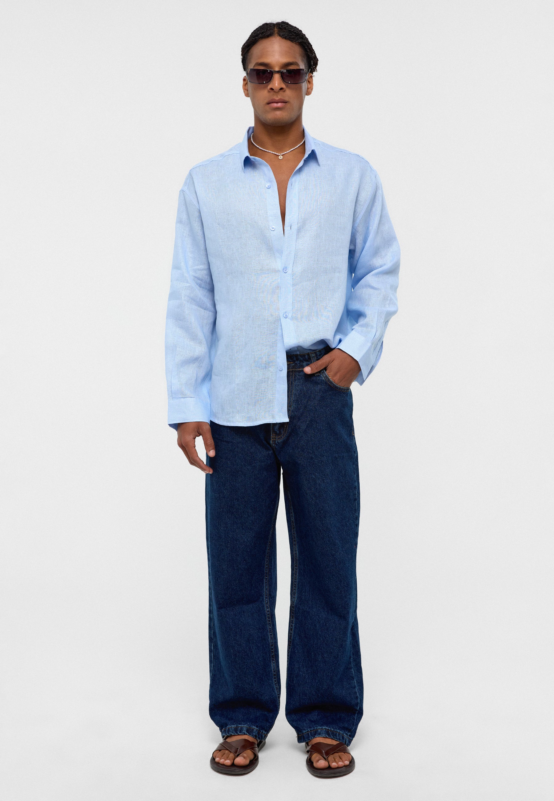 Light Ice Blue Regular‑Fit Business Shirt – Crisp & Professional