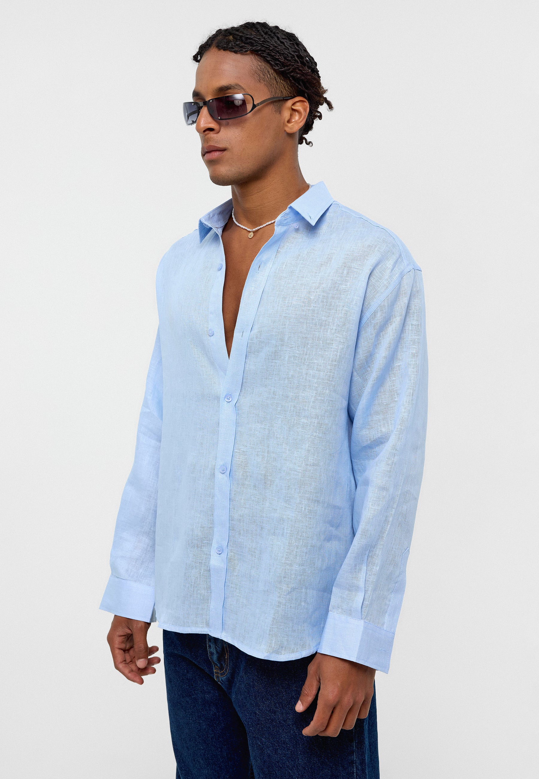 Light Ice Blue Regular‑Fit Business Shirt – Crisp & Professional