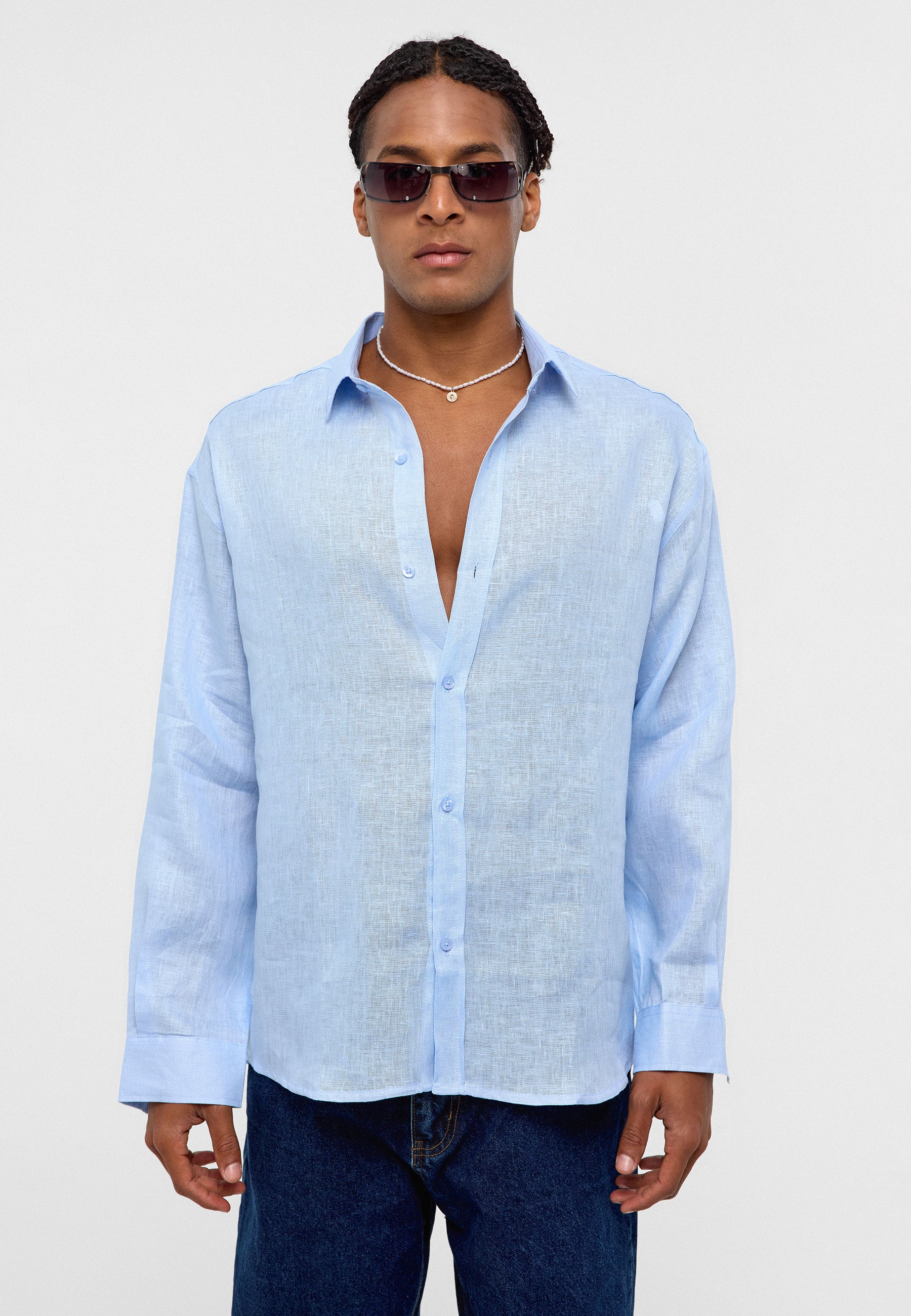 Light Ice Blue Regular‑Fit Business Shirt – Crisp & Professional