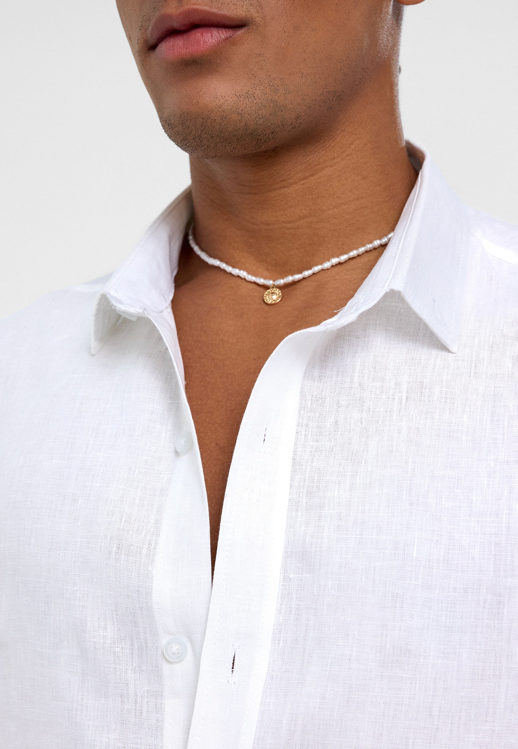 Textured White Patterned Business Shirt – Tailored Precision with Subtle Depth