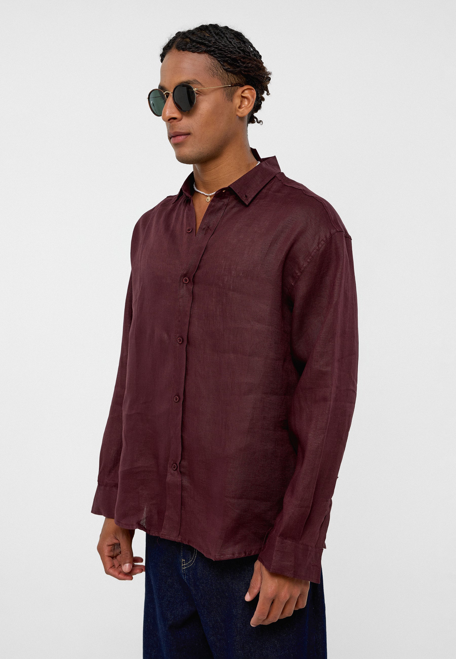 Deep Chianti Red Slim-Fit Cotton Shirt – Sharp, Sophisticated, and Stretch-Enhanced