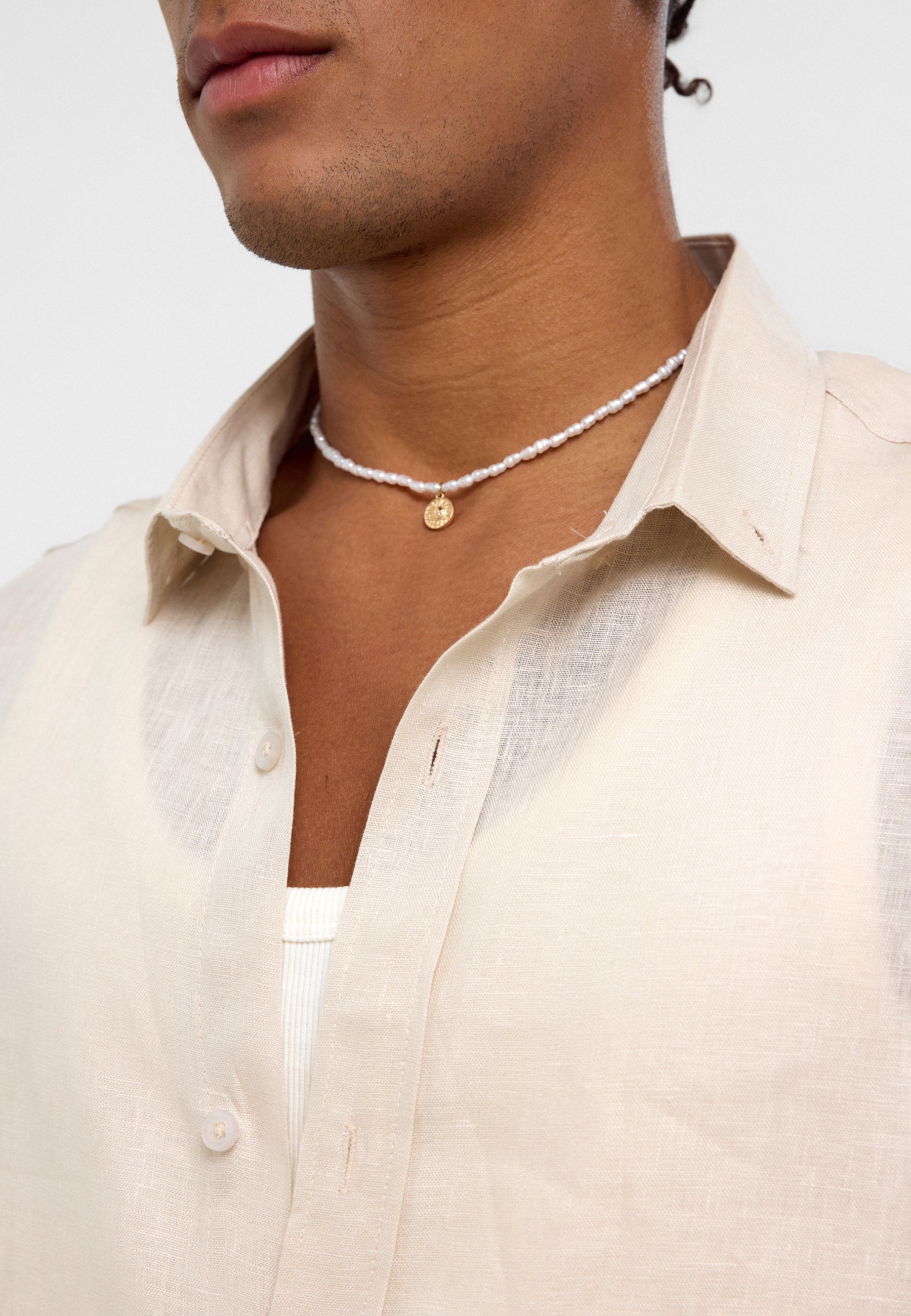 Light Sand Silk Shirt – Luxurious Elegance