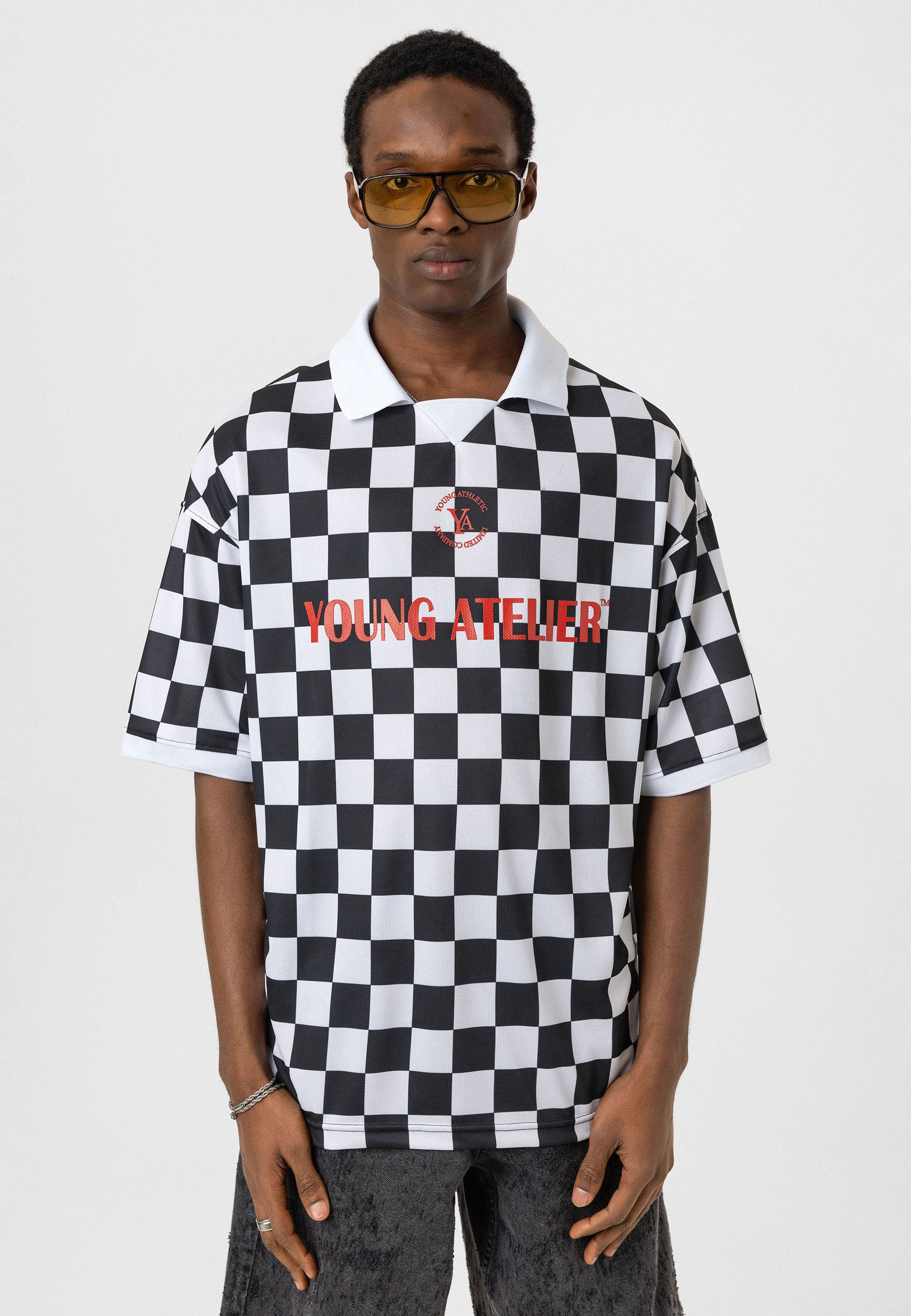 Oversized Polo‑Collar Jersey T-shirts – Sporty Contrast With Polish