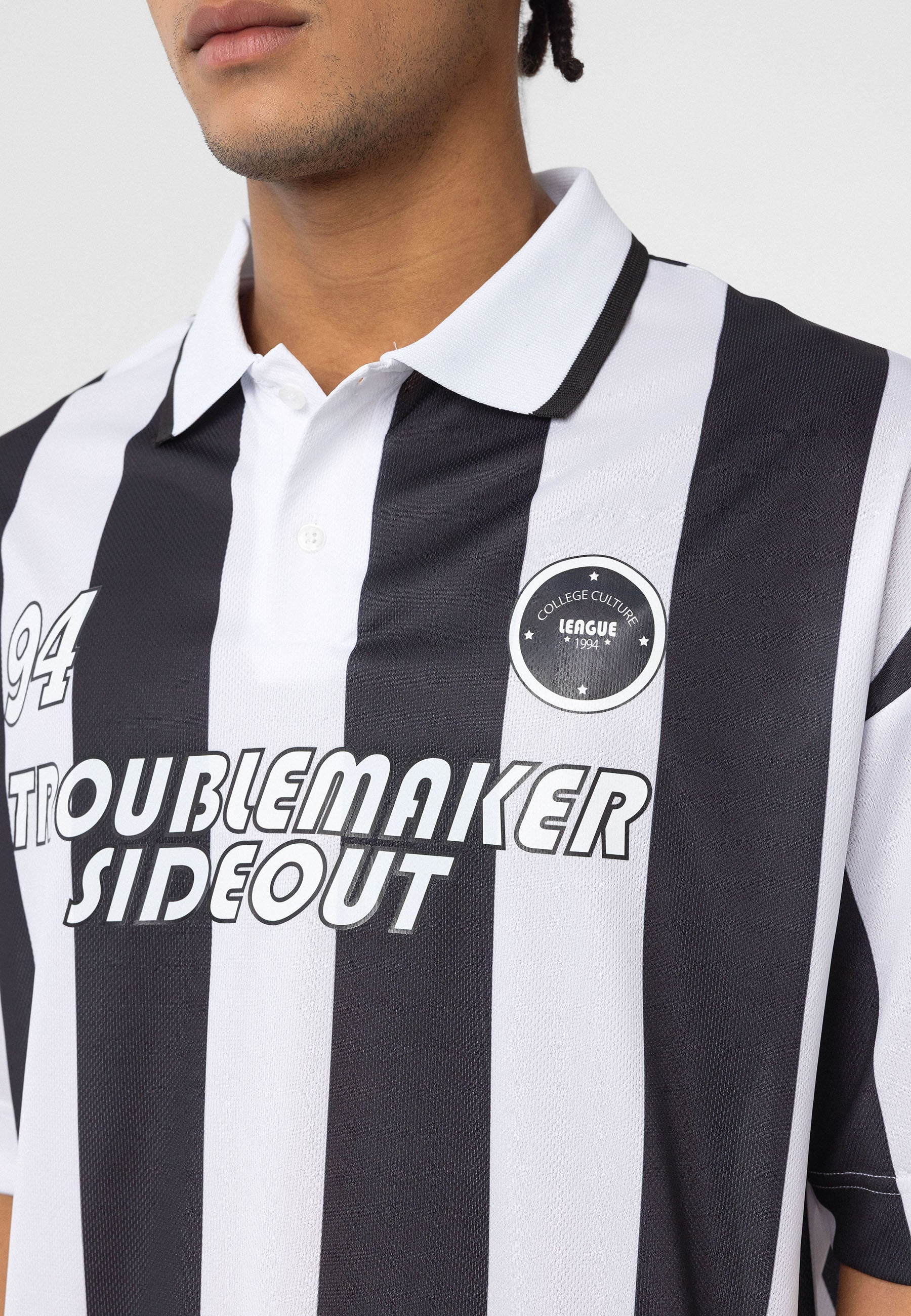 Oversized Polo-Collar Jersey T-Shirt – Sport Luxe in Black, Green, Blue, Red & Grey