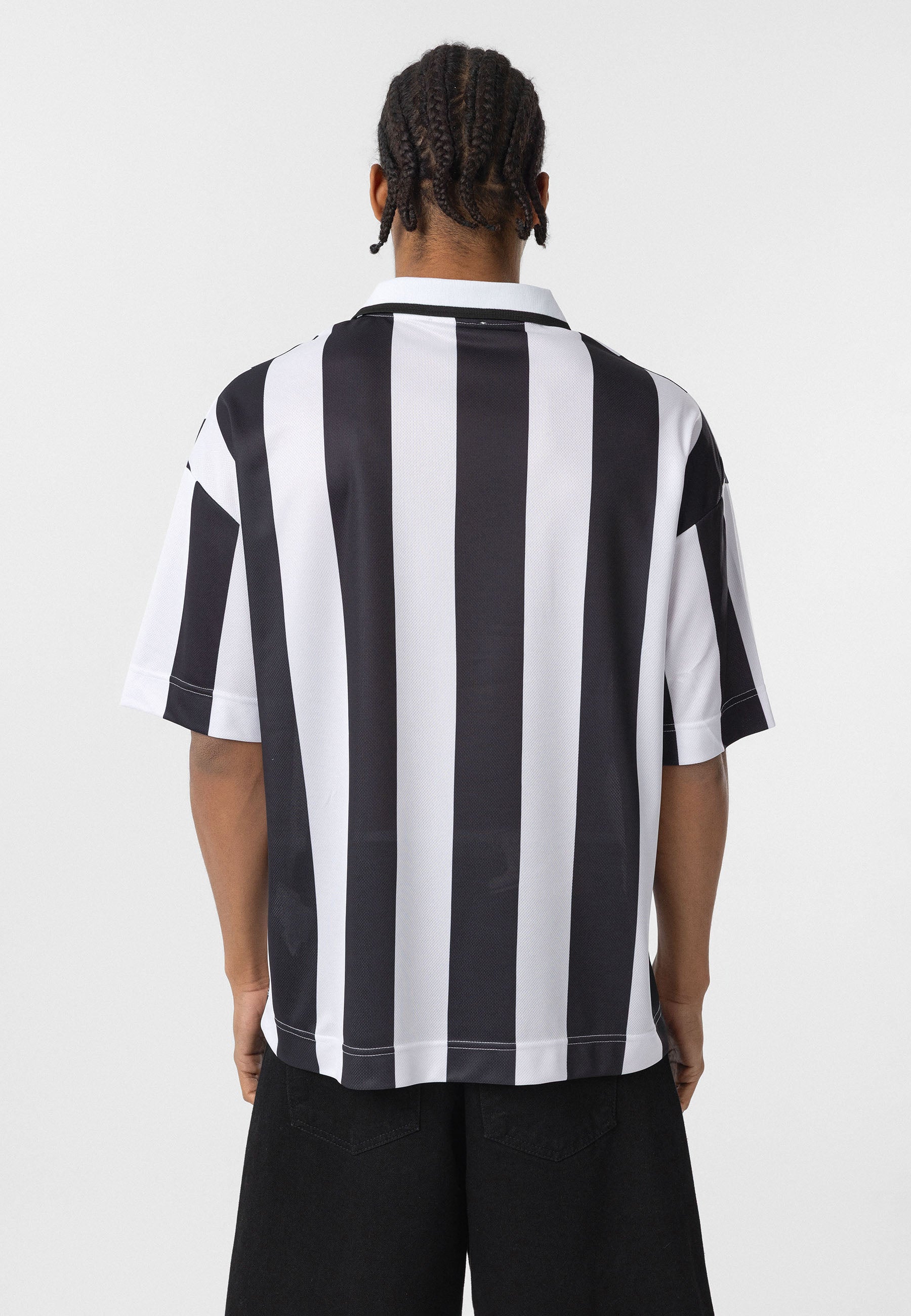 Oversized Polo-Collar Jersey T-Shirt – Sport Luxe in Black, Green, Blue, Red & Grey