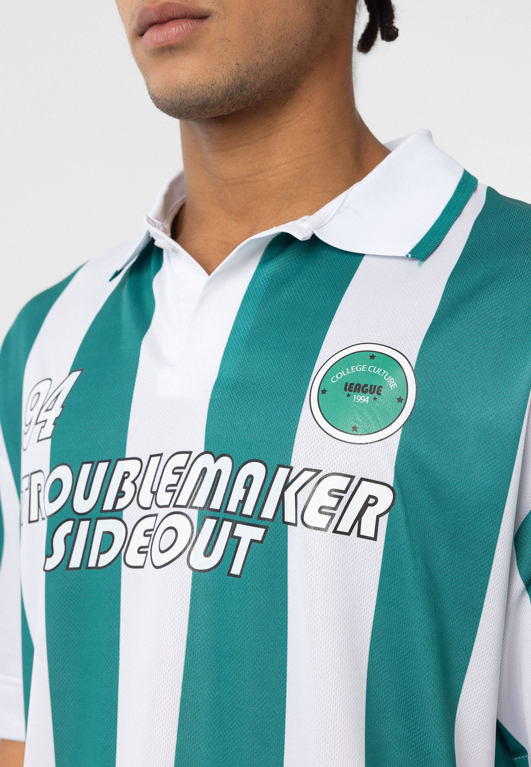 Oversized Polo-Collar Jersey T-Shirt – Sport Luxe in Black, Green, Blue, Red & Grey