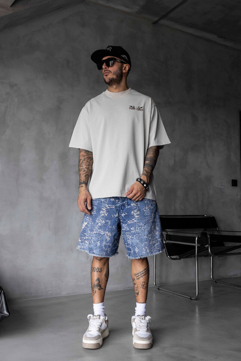 Vintage Angel Print Oversized Grey T-Shirt 1862