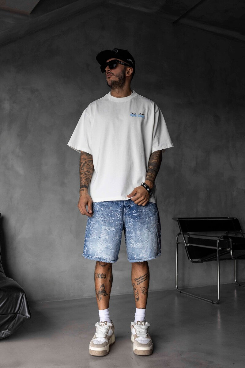 Vintage Angel Print Oversized White T-Shirt 1862