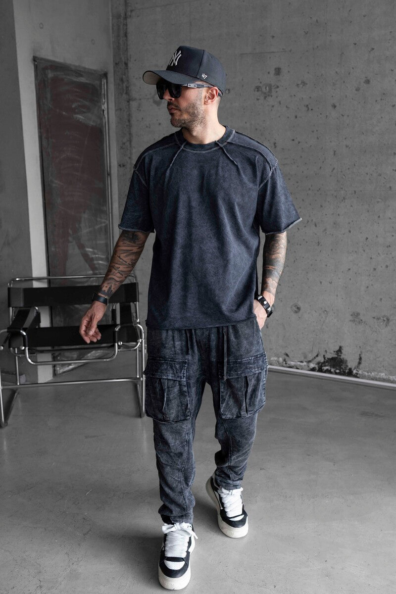 WASHED ANTRA T-SHIRT WITH DIRTY STITCHES 1803