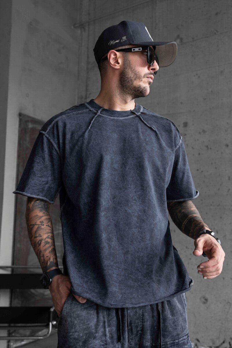 WASHED ANTRA T-SHIRT WITH DIRTY STITCHES 1803